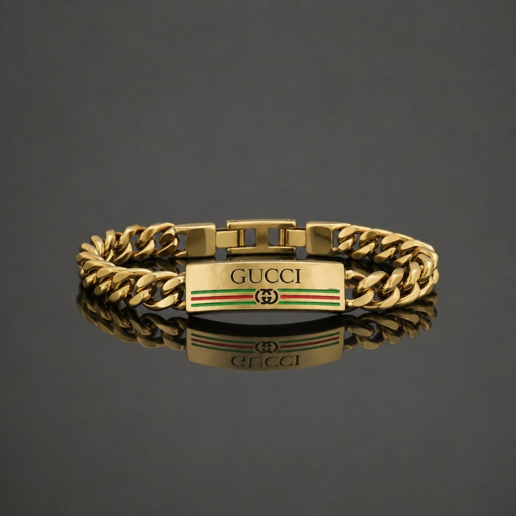 Gold curb link bracelet