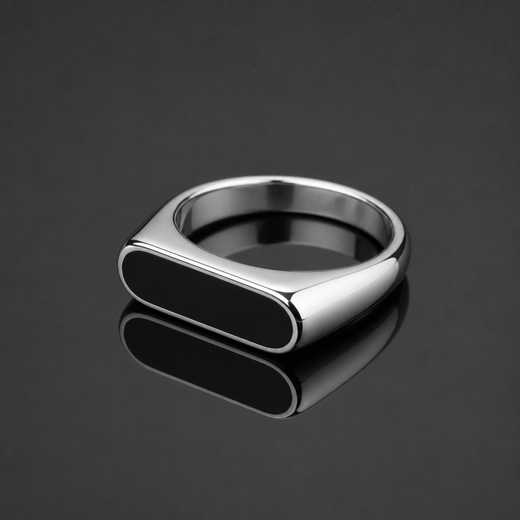 Black onyx signet ring