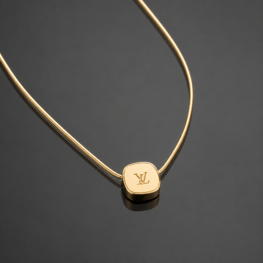 Monogram Square Pendant Necklace