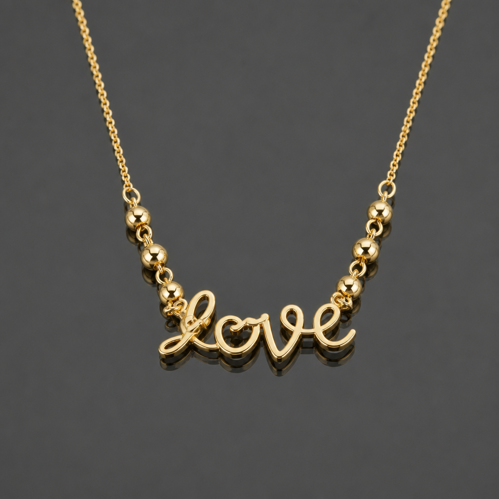 Love Script Pendant Necklace