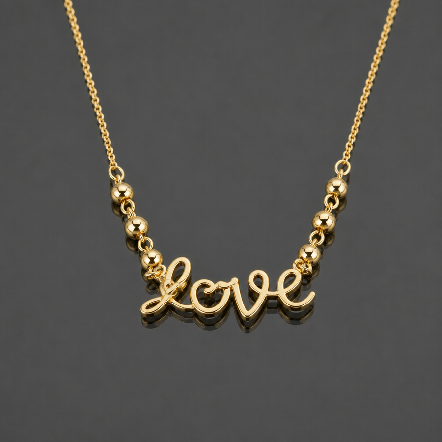 Love Script Pendant Necklace